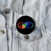 Unendliches Symbol mit Regenbogenfederhalter Button (Beispiel)