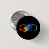 Unendliches Symbol mit Regenbogenfederhalter Button (Vorne & Hinten)