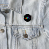 Unendliches Symbol mit Regenbogenfederhalter Button (Beispiel)