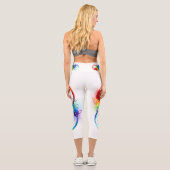 Unendliches Symbol mit Regenbogenfederhalter Capri Leggings (Rückseite)