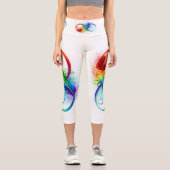 Unendliches Symbol mit Regenbogenfederhalter Capri Leggings (Vorderseite)