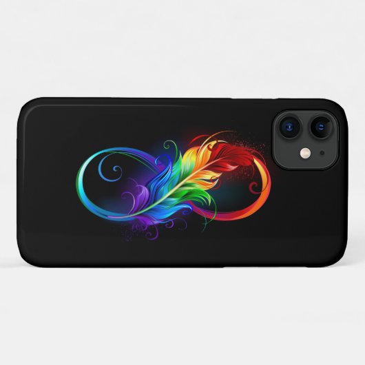 Unendliches Symbol mit Regenbogenfederhalter Case-Mate iPhone Hülle (Rückseite (Horizontal))