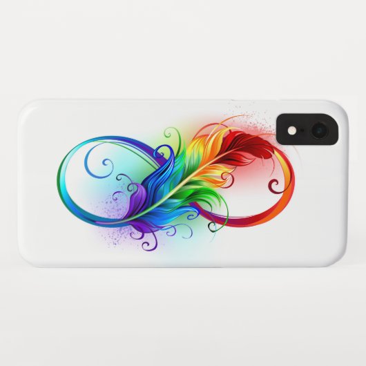 Unendliches Symbol mit Regenbogenfederhalter Case-Mate iPhone Hülle (Rückseite (Horizontal))