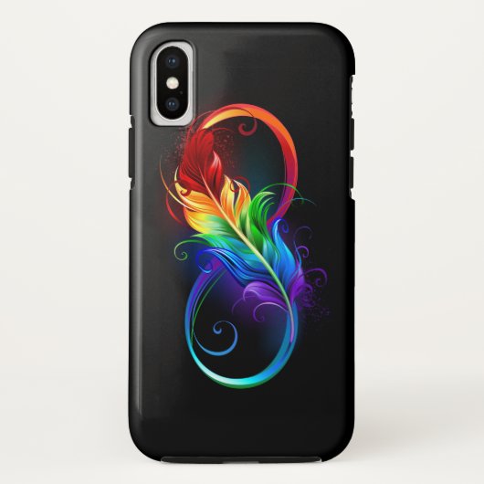 Unendliches Symbol mit Regenbogenfederhalter Case-Mate iPhone Hülle (Rückseite)