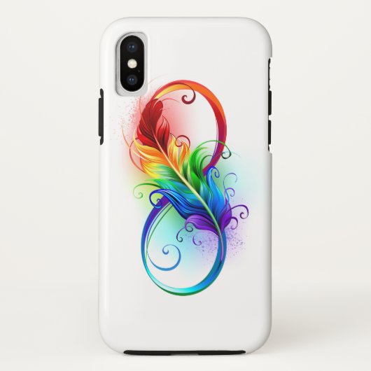 Unendliches Symbol mit Regenbogenfederhalter Case-Mate iPhone Hülle (Rückseite)
