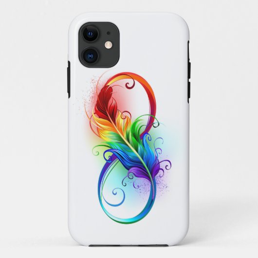 Unendliches Symbol mit Regenbogenfederhalter Case-Mate iPhone Hülle (Rückseite)