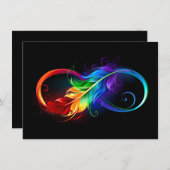Unendliches Symbol mit Regenbogenfederhalter Dankeskarte (Vorne/Hinten)