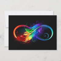 Unendliches Symbol mit Regenbogenfederhalter