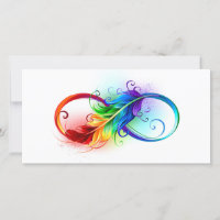 Unendliches Symbol mit Regenbogenfederhalter