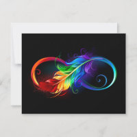 Unendliches Symbol mit Regenbogenfederhalter