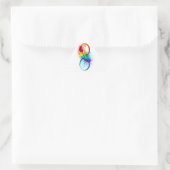 Unendliches Symbol mit Regenbogenfederhalter Dreieckiger Aufkleber (Tasche)