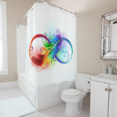 Unendliches Symbol mit Regenbogenfederhalter Duschvorhang (Beispiel)