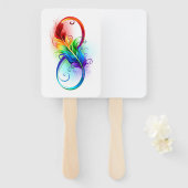 Unendliches Symbol mit Regenbogenfederhalter Fächer (Vorne und Hinten)