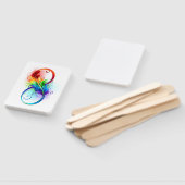 Unendliches Symbol mit Regenbogenfederhalter Fächer (Non-assembled)