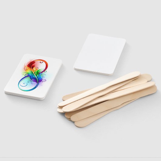 Unendliches Symbol mit Regenbogenfederhalter Fächer (Non-assembled)