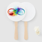 Unendliches Symbol mit Regenbogenfederhalter Fächer (Vorne und Hinten)