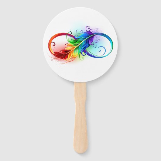 Unendliches Symbol mit Regenbogenfederhalter Fächer (Vorderseite)