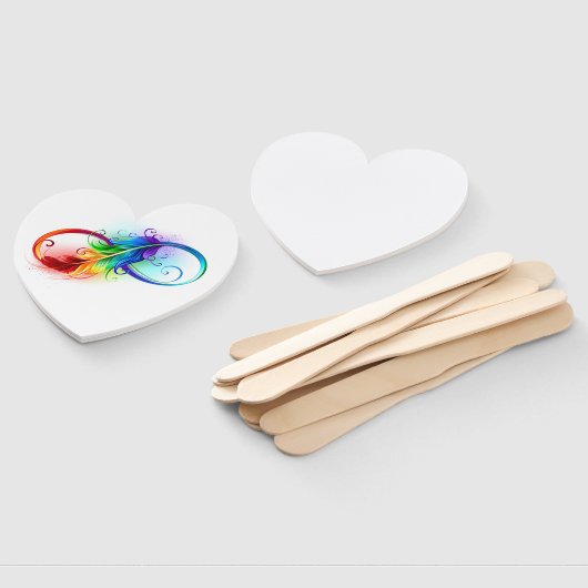 Unendliches Symbol mit Regenbogenfederhalter Fächer (Non-assembled)