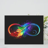 Unendliches Symbol mit Regenbogenfederhalter Feiertagskarte (Stehend Vorderseite)