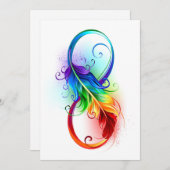 Unendliches Symbol mit Regenbogenfederhalter Feiertagskarte (Vorne/Hinten)