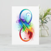 Unendliches Symbol mit Regenbogenfederhalter Feiertagskarte (Stehend Vorderseite)