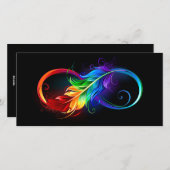 Unendliches Symbol mit Regenbogenfederhalter Feiertagskarte (Vorne/Hinten)