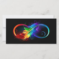 Unendliches Symbol mit Regenbogenfederhalter