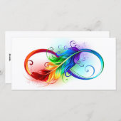 Unendliches Symbol mit Regenbogenfederhalter Feiertagskarte (Vorne/Hinten)