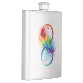 Unendliches Symbol mit Regenbogenfederhalter Flachmann (Rechts)