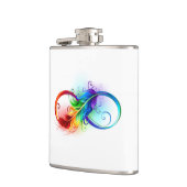 Unendliches Symbol mit Regenbogenfederhalter Flachmann (Links)