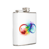 Unendliches Symbol mit Regenbogenfederhalter Flachmann (Rechts)