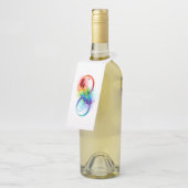 Unendliches Symbol mit Regenbogenfederhalter Flaschenanhänger (Angewinkelt)