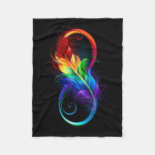 Unendliches Symbol mit Regenbogenfederhalter Fleecedecke (Vorderseite)