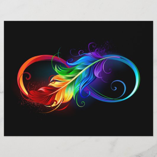 Unendliches Symbol mit Regenbogenfederhalter Flyer (Vorne)