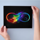 Unendliches Symbol mit Regenbogenfederhalter Flyer (Hand)