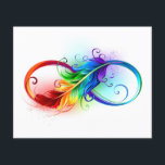 Unendliches Symbol mit Regenbogenfederhalter Flyer<br><div class="desc">Künstlich gezeichnet Unendlichkeitssymbol mit schöner Regenbogenfeder auf weißem Hintergrund. Tattoo-Stil.</div>