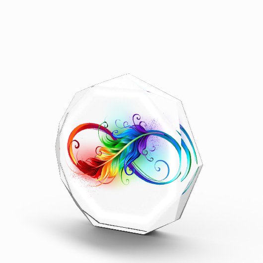 Unendliches Symbol mit Regenbogenfederhalter Fotoblock (Rechts)