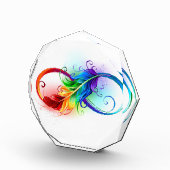 Unendliches Symbol mit Regenbogenfederhalter Fotoblock (Rechts)