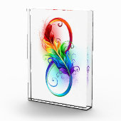 Unendliches Symbol mit Regenbogenfederhalter Fotoblock (Rechts)