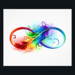 Unendliches Symbol mit Regenbogenfederhalter Fotodruck<br><div class="desc">Künstlich gezeichnet Unendlichkeitssymbol mit schöner Regenbogenfeder auf weißem Hintergrund. Tattoo-Stil.</div>