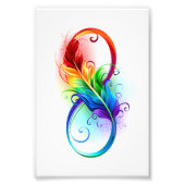 Unendliches Symbol mit Regenbogenfederhalter Fotodruck (Vorne)