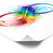 Unendliches Symbol mit Regenbogenfederhalter Fotodruck (Ecke)