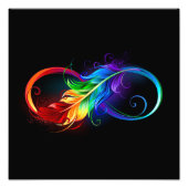 Unendliches Symbol mit Regenbogenfederhalter Fotodruck (Vorne)