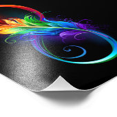 Unendliches Symbol mit Regenbogenfederhalter Fotodruck (Ecke)