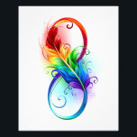 Unendliches Symbol mit Regenbogenfederhalter Fotodruck<br><div class="desc">Künstlich gezeichnet Unendlichkeitssymbol mit schöner Regenbogenfeder auf weißem Hintergrund. Tattoo-Stil.</div>