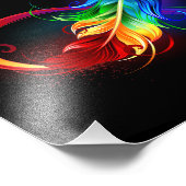 Unendliches Symbol mit Regenbogenfederhalter Fotodruck (Ecke)