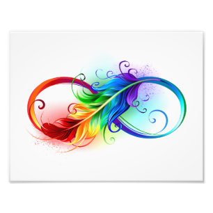 Unendliches Symbol mit Regenbogenfederhalter Fotodruck