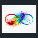 Unendliches Symbol mit Regenbogenfederhalter Fotodruck<br><div class="desc">Künstlich gezeichnet Unendlichkeitssymbol mit schöner Regenbogenfeder auf weißem Hintergrund. Tattoo-Stil.</div>
