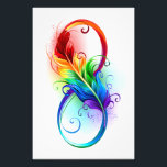 Unendliches Symbol mit Regenbogenfederhalter Fotodruck<br><div class="desc">Künstlich gezeichnet Unendlichkeitssymbol mit schöner Regenbogenfeder auf weißem Hintergrund. Tattoo-Stil.</div>