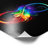 Unendliches Symbol mit Regenbogenfederhalter Fotodruck (Ecke)